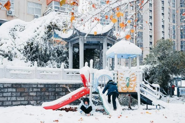 郑州大雪如约而至，为跨年披上银装，气氛直接拉满